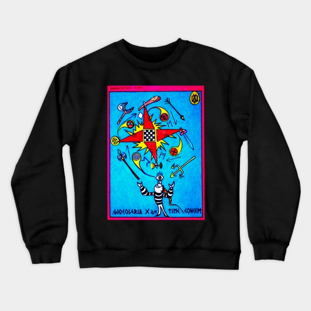 JUGGLING TIME CONCEPT Crewneck Sweatshirt by spacedivers